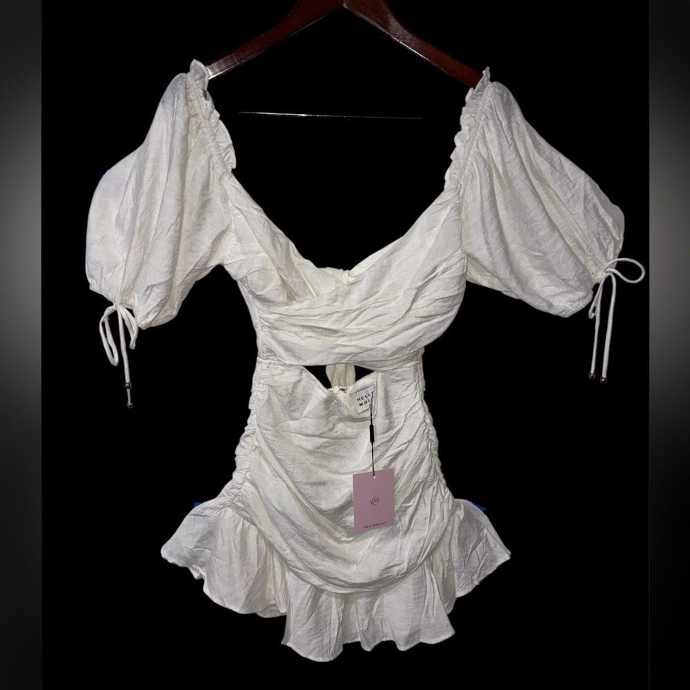 HELLO MOLLY Move To My Beat Mini Dress white size S Resort Festival - Picture 3 of 10